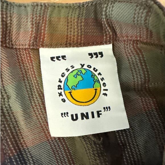 UNIF Plaid Pants Eko Size 24 Brown Green - Picture 3 of 6